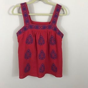 SKIES ARE BLUE GAUZE 100% COTTON EMBELLISHED TANK